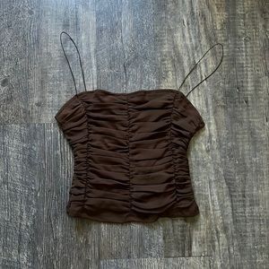 Brown crop top